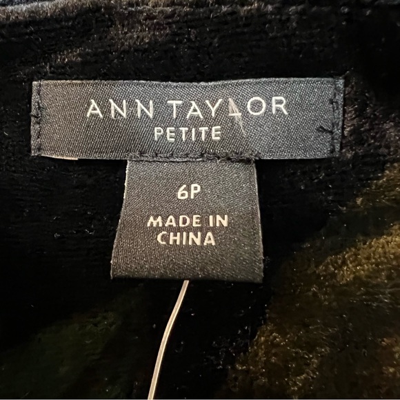 Ann Taylor Petite Velvet Floral Print Long Sleeved Mini Dress. Size 6P. NWT. - Picture 4 of 14